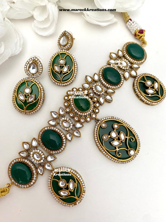 Lija Sabyasachi inspired Premium Quality Moissanite Kundan Statement choker set