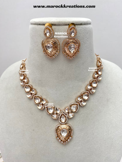 Ranchi Premium Quality Tyani inspired Gold plated statement necklace set