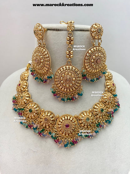 Roxana Premium Quality Gold Plated necklace set