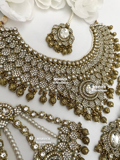 Antique Gold Pakistani Necklace set