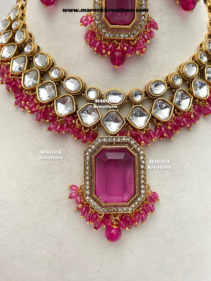 Shabnam Premium Quality Kundan Statement Necklace set