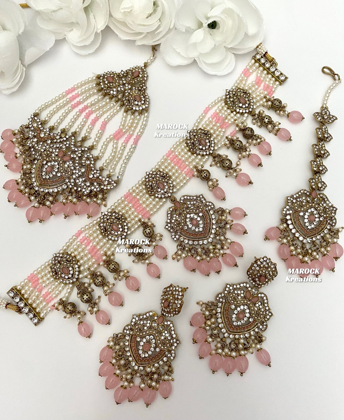 Amy Antique Gold Pakistani Choker set