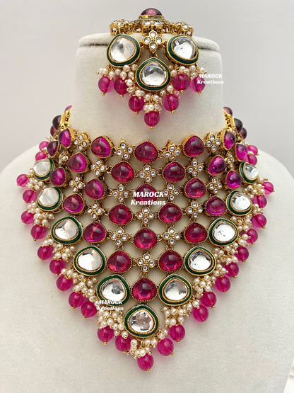 Connie Premium Quality Statement Kundan Necklace/Bridal set