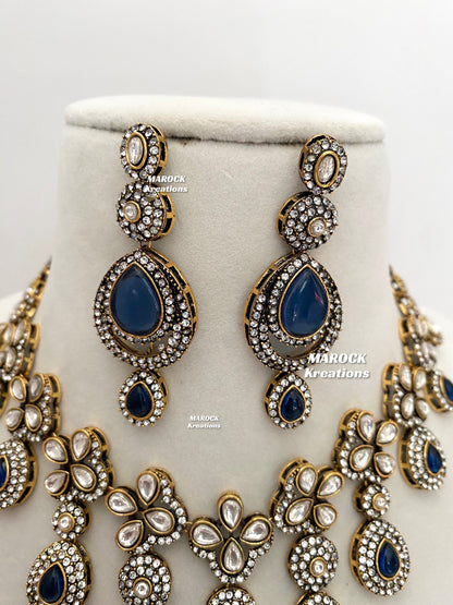 Sanjna Victorian Kundan Statement Necklace set