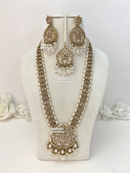 Monica Polki MOP Rani Haar/Long Necklace set