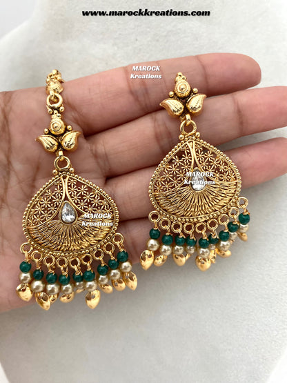 Diya Premium Quality Gold Plated peepal patti necklace set