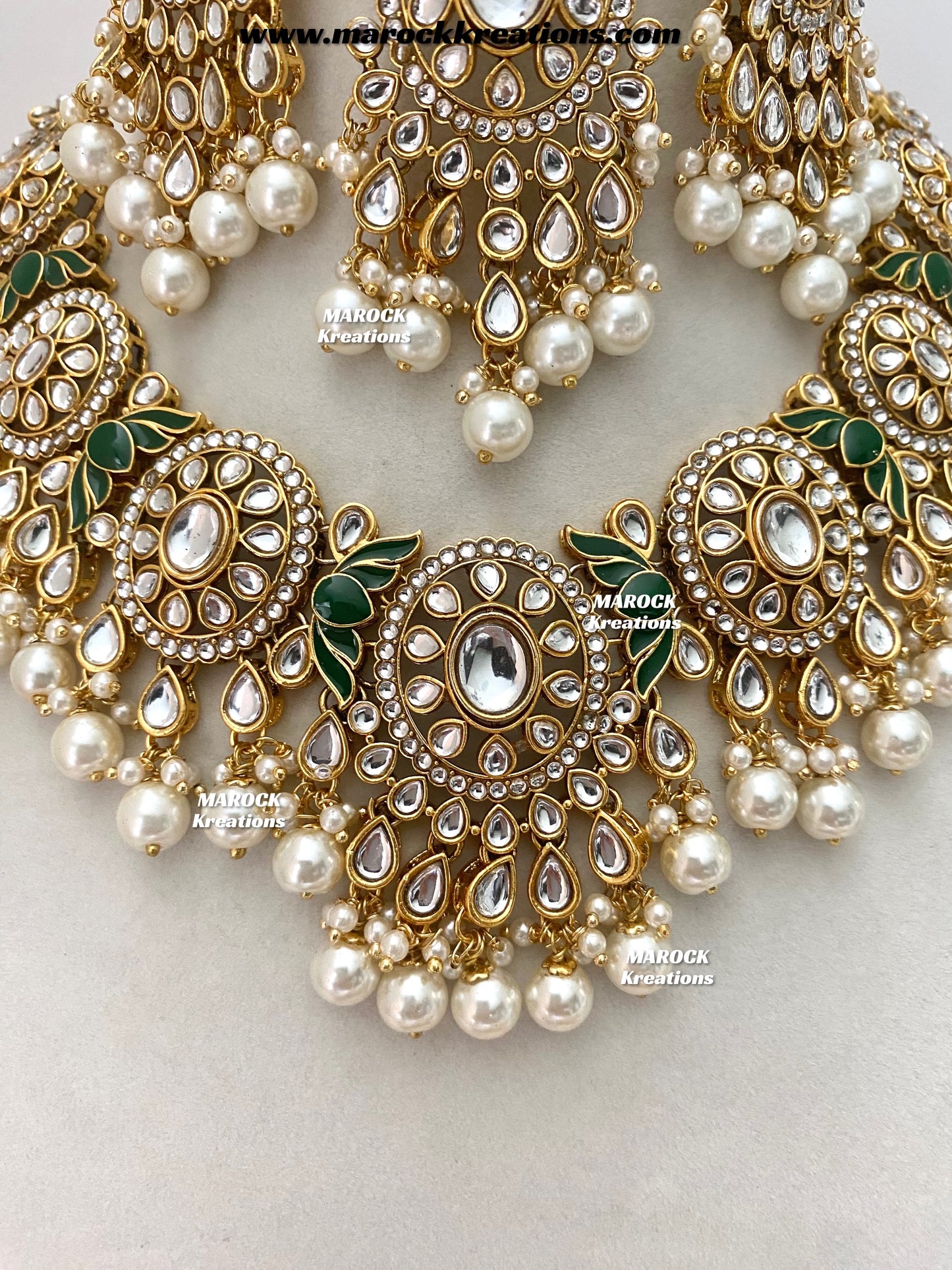 Iqra Premium Quality Kundan Meenakari Statement Necklace set