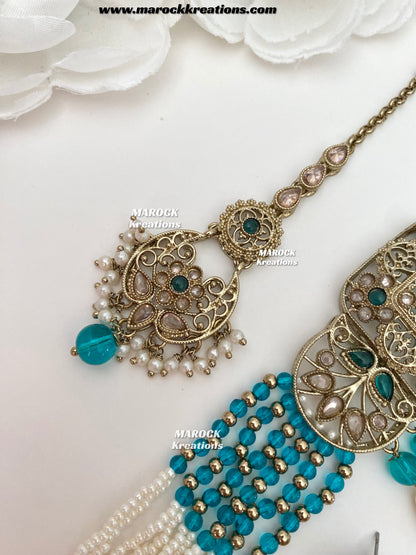 Naila Antique Gold Polki Choker set