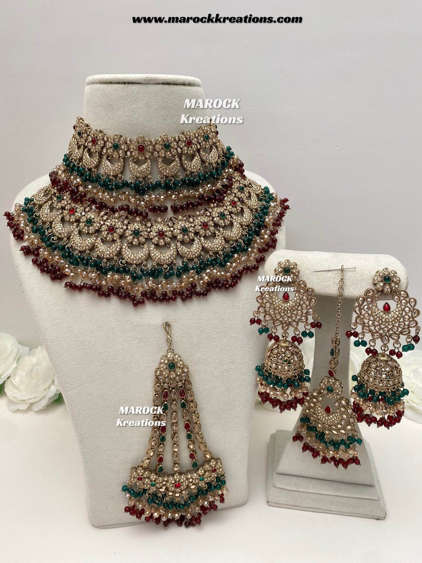 Meesha Premium Quality Pakistani Choker and Necklace combo set