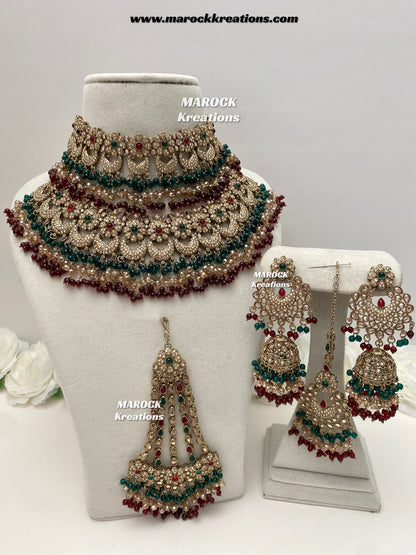 Meesha Premium Quality Pakistani Choker and Necklace combo set