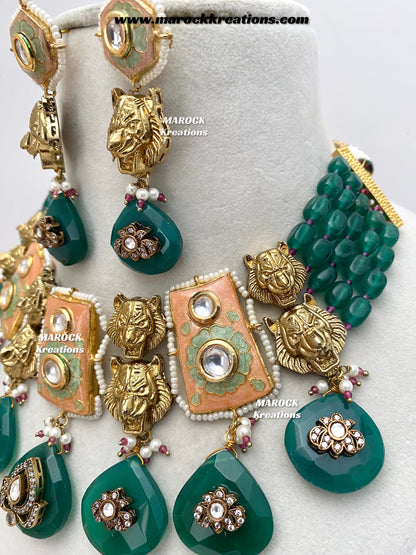 Razia Sabyasachi inspired Premium Quality Kundan Meenakari Statement Necklace set