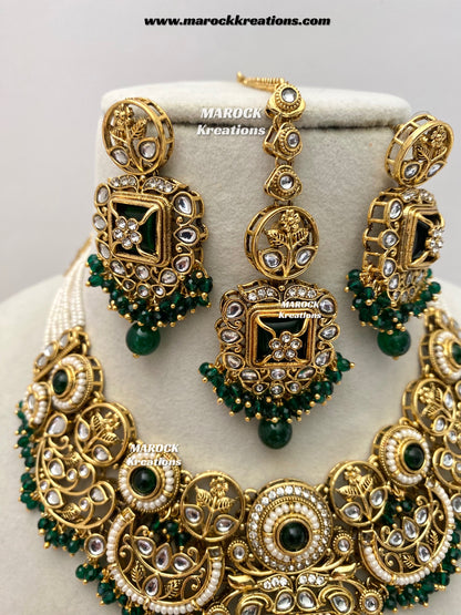 Carrie Premium Quality Kundan Statement Necklace set