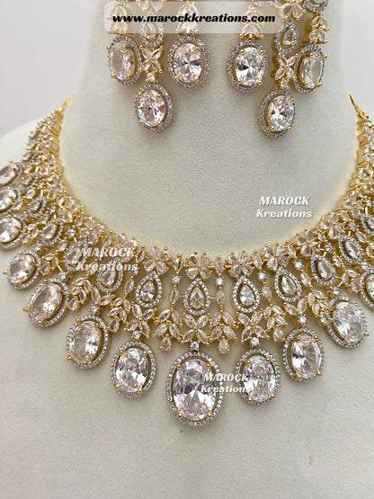 Amaya Golden American Diamond Necklace set