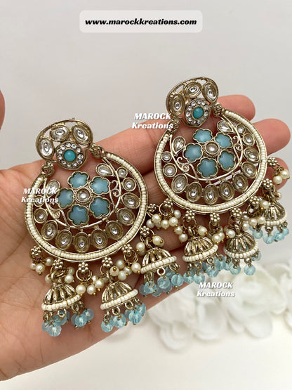 Bollywood style Kundan Statement Earrings