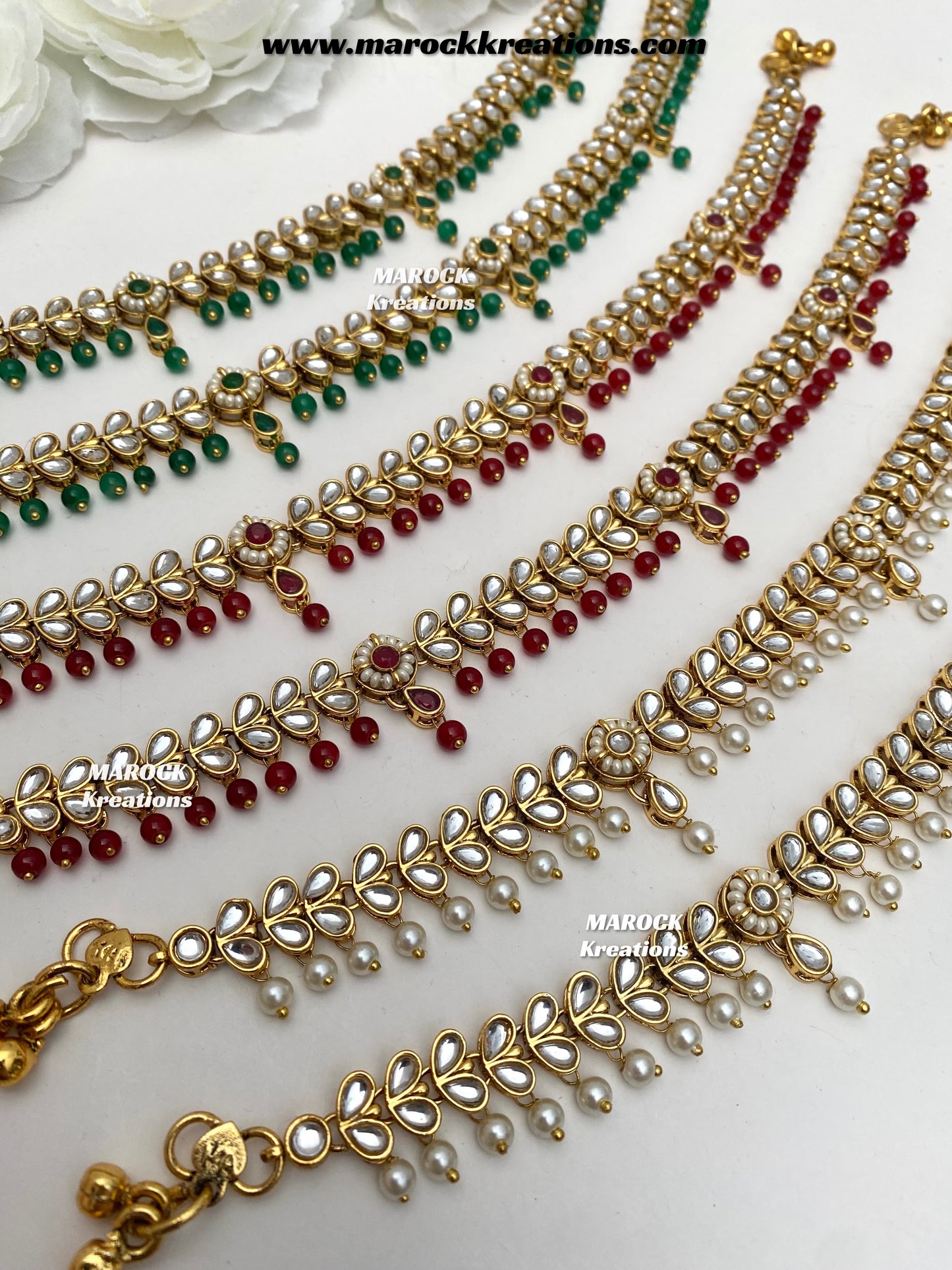 Zeenat Premium quality Kundan Anklets/Payal/Jhanjhran