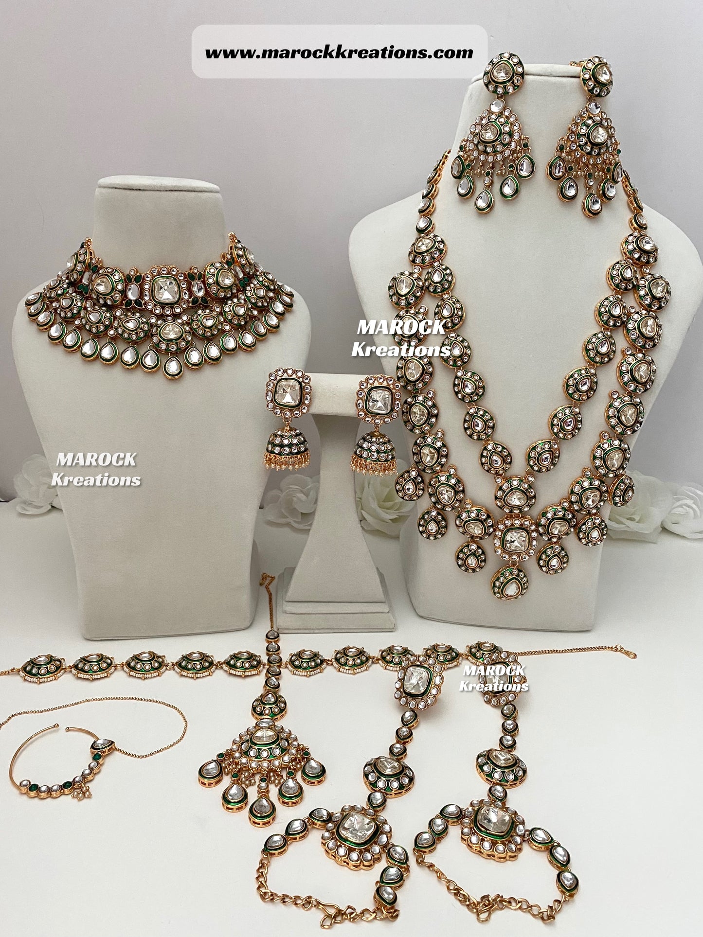 Trendy Uncut Kundan Statement Bridal set