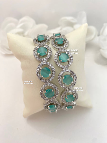 Silver American Diamond Bangles/Kade