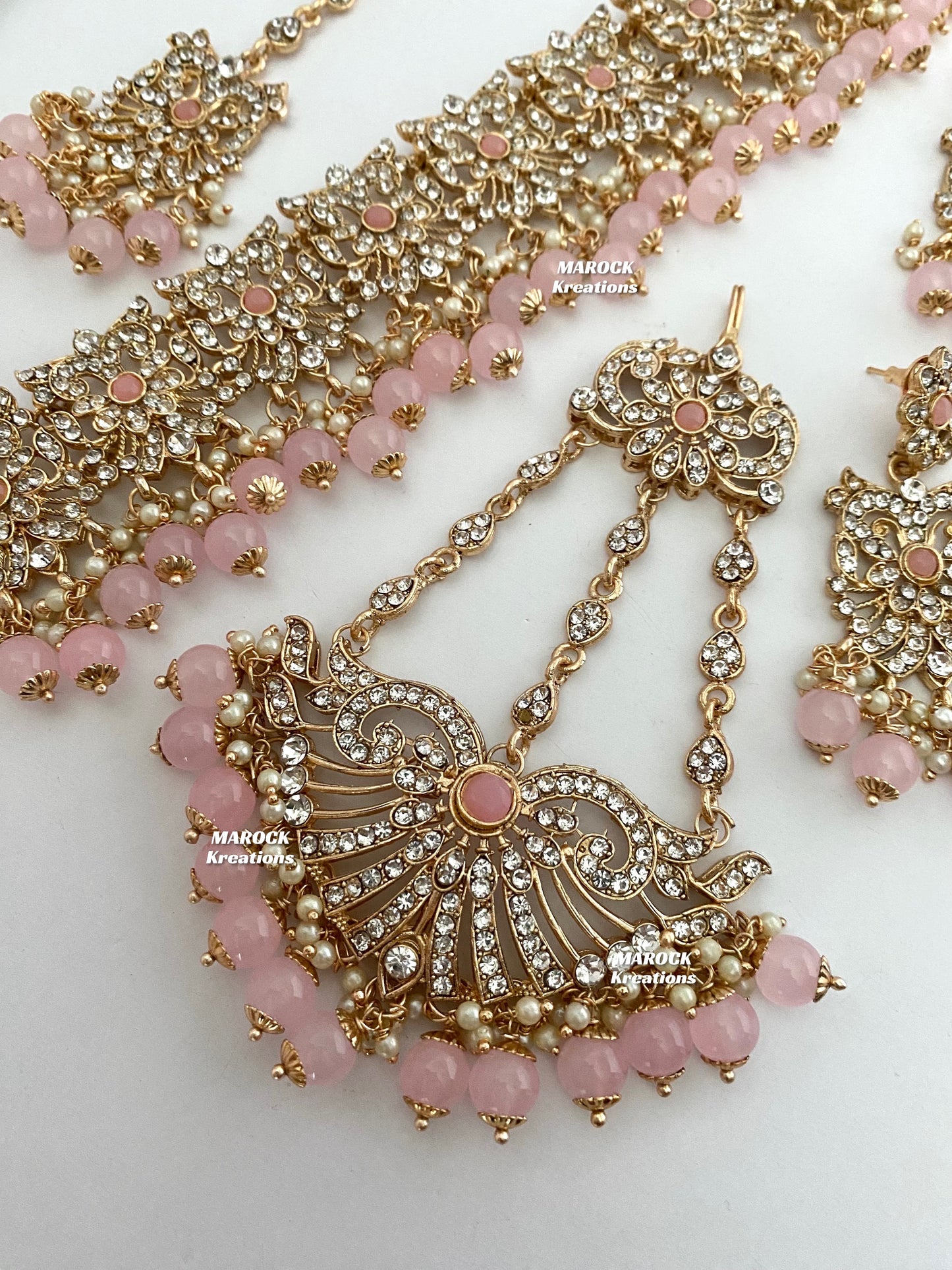 Rose Gold Pakistani Choker set