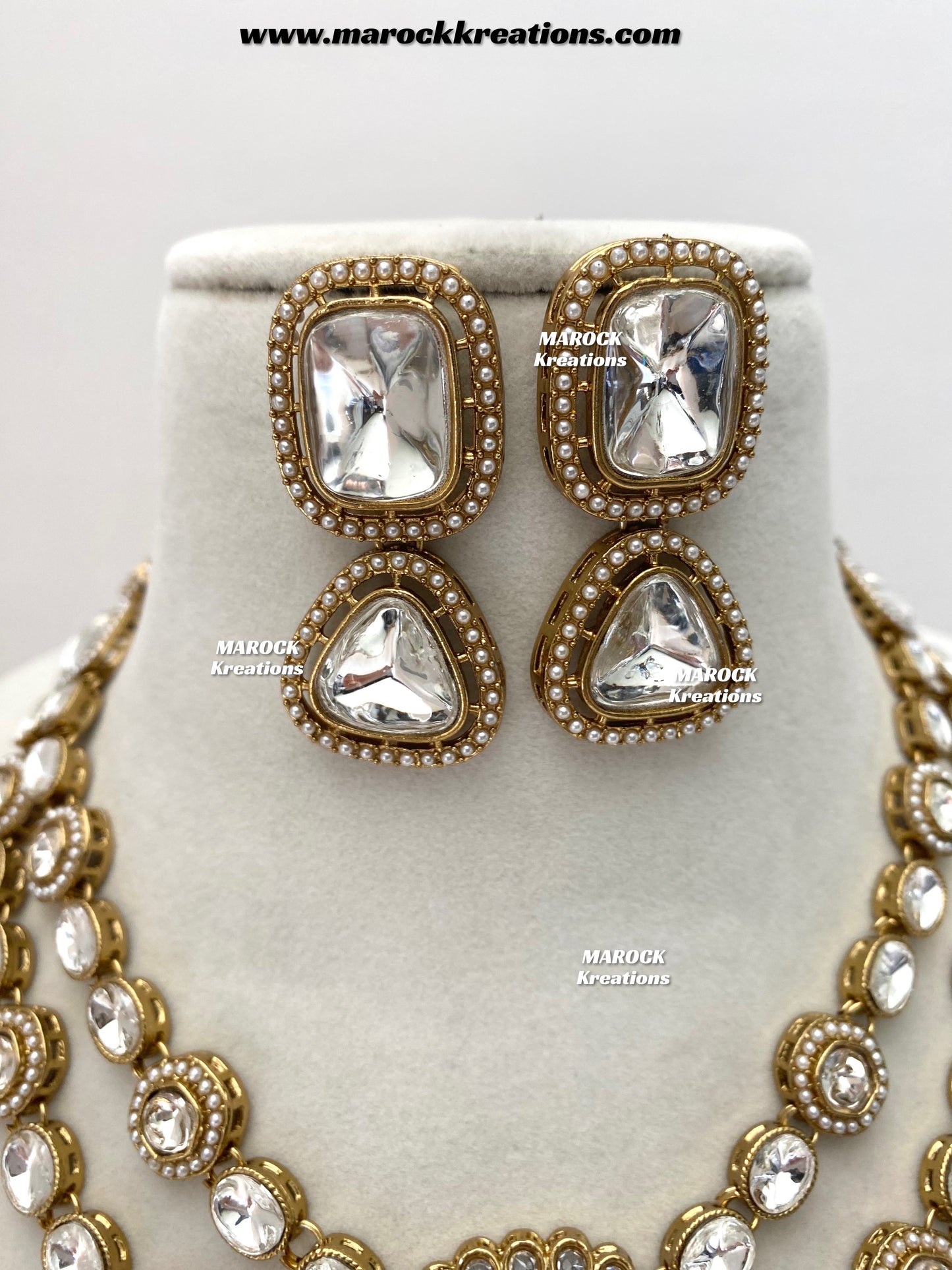 Saba Premium Quality Kundan statement necklace set