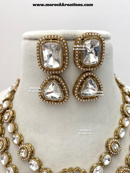 Saba Premium Quality Kundan statement necklace set