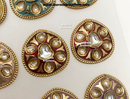 Natashi Meenakari Kundan Studs/Earrings
