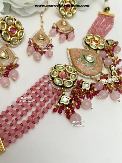 Natasha Premium Quality Kundan Meenakari Statement Choker set