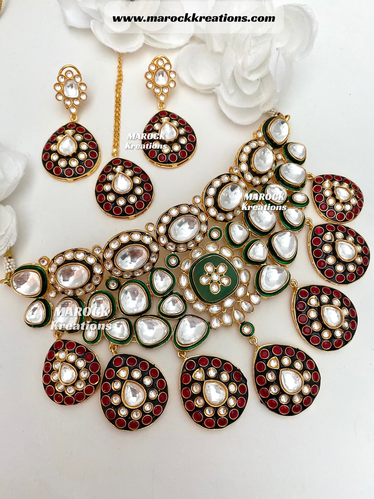 Hnaya Sabyasachi Inspired Premium Quality gold plated Kundan exclusive Necklace set