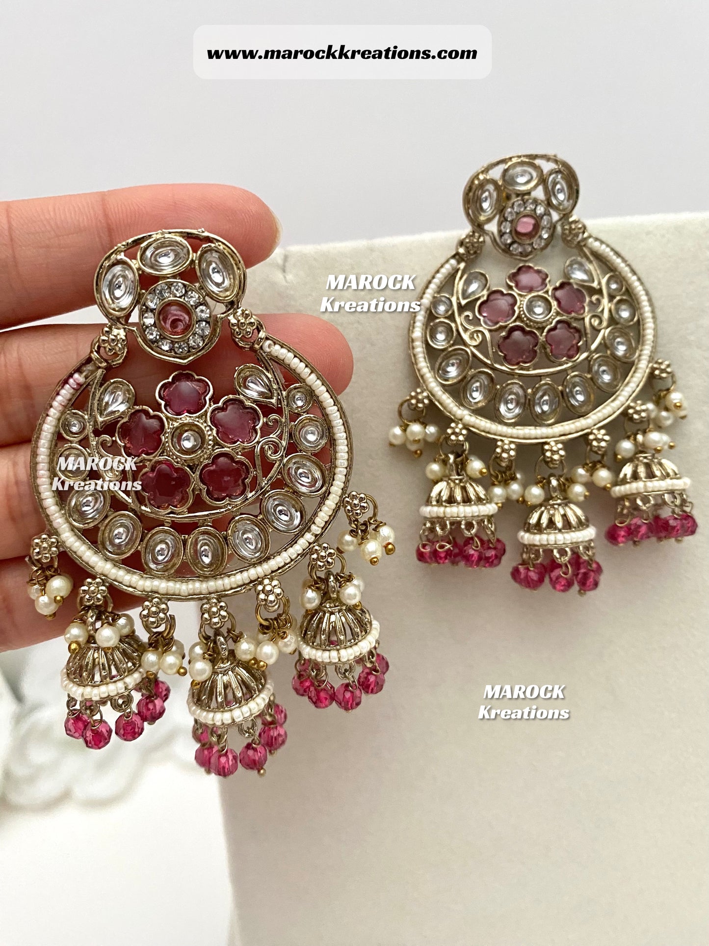 Bollywood style Kundan Statement Earrings