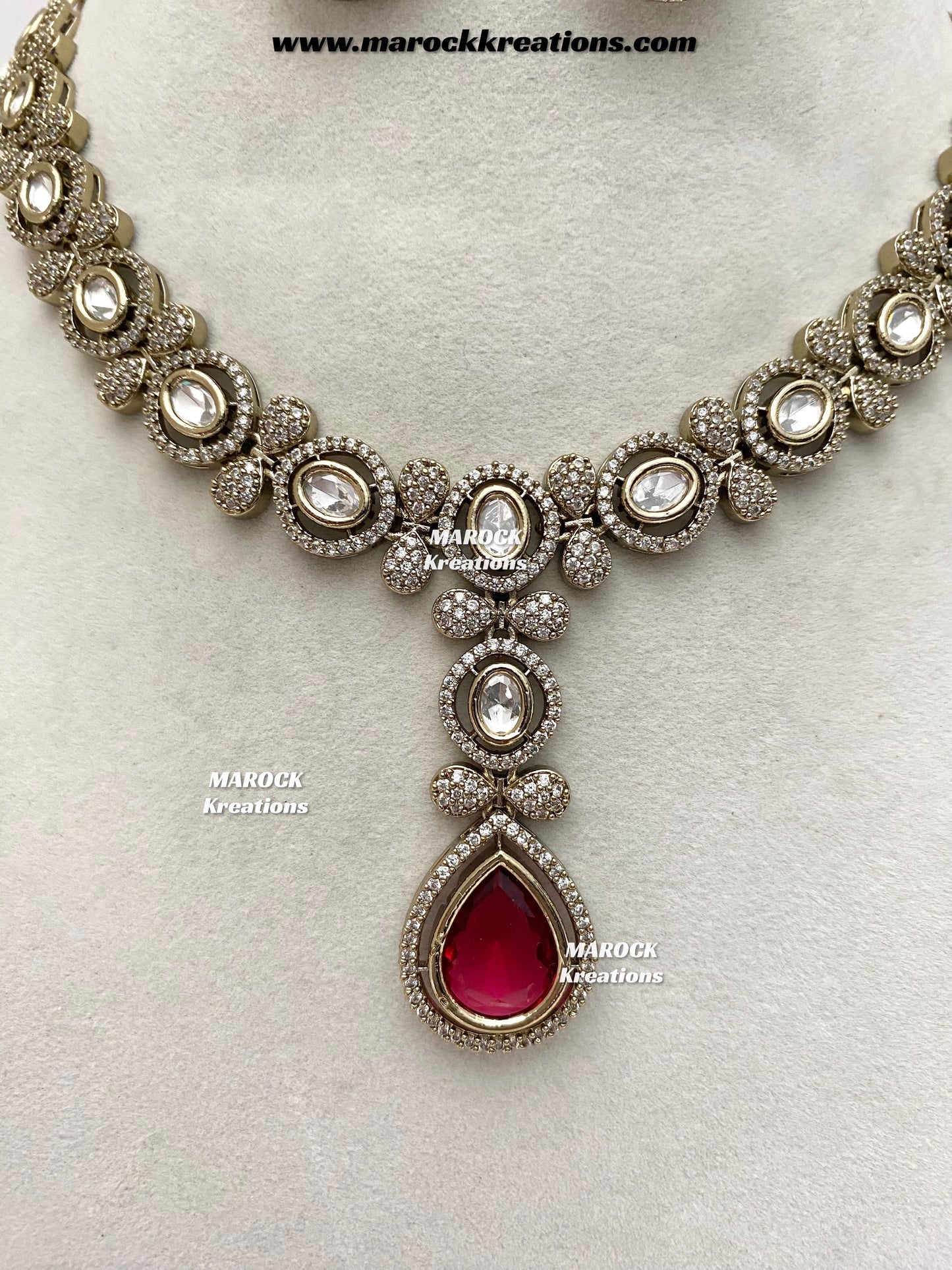 Ramsha Premium Quality Moissanite Kundan Necklace set