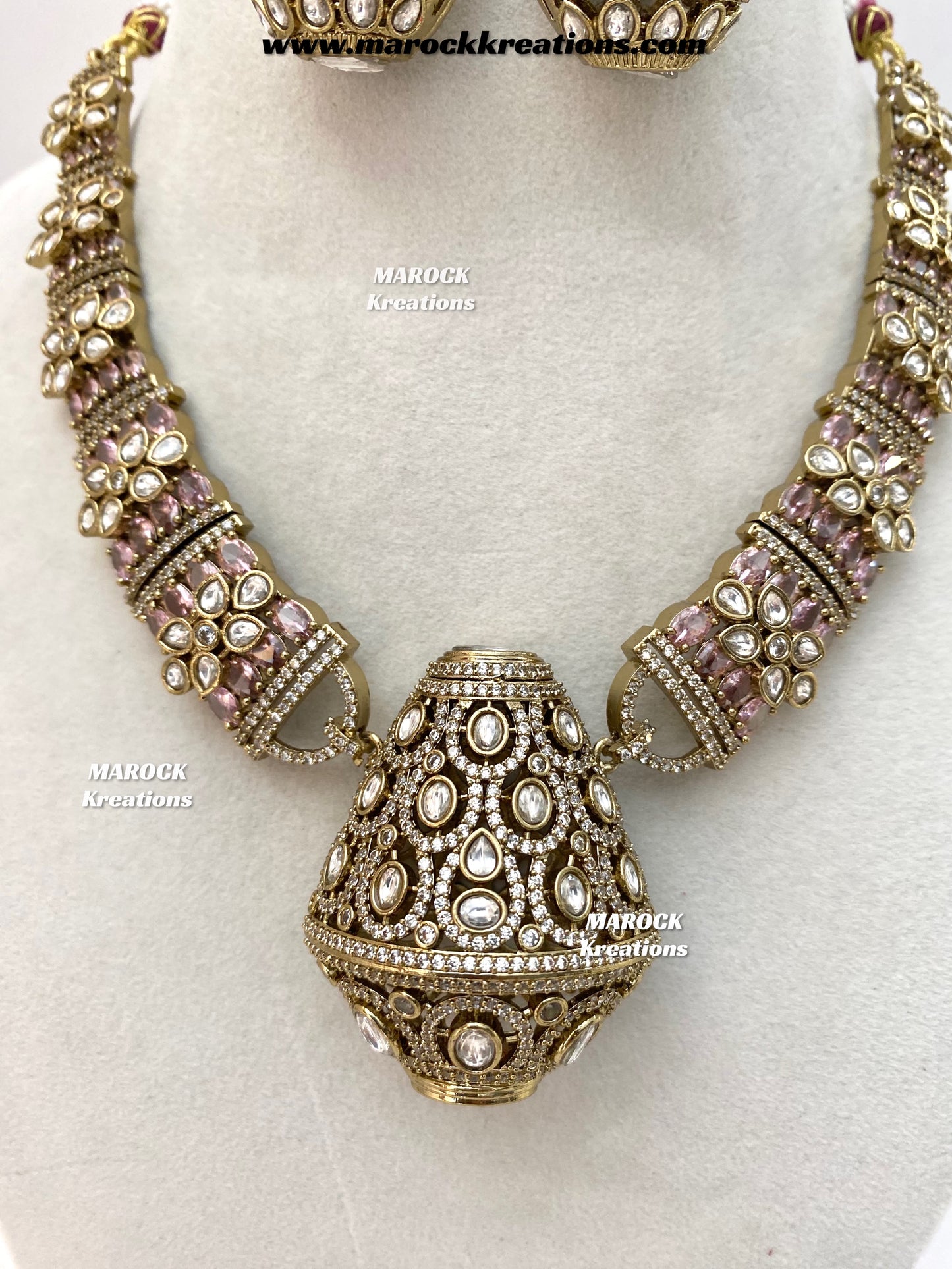 Nargis Moissanite Kundan exclusive Necklace set