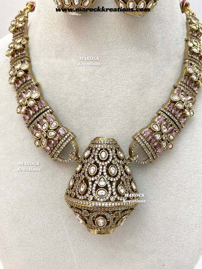 Nargis Moissanite Kundan exclusive Necklace set