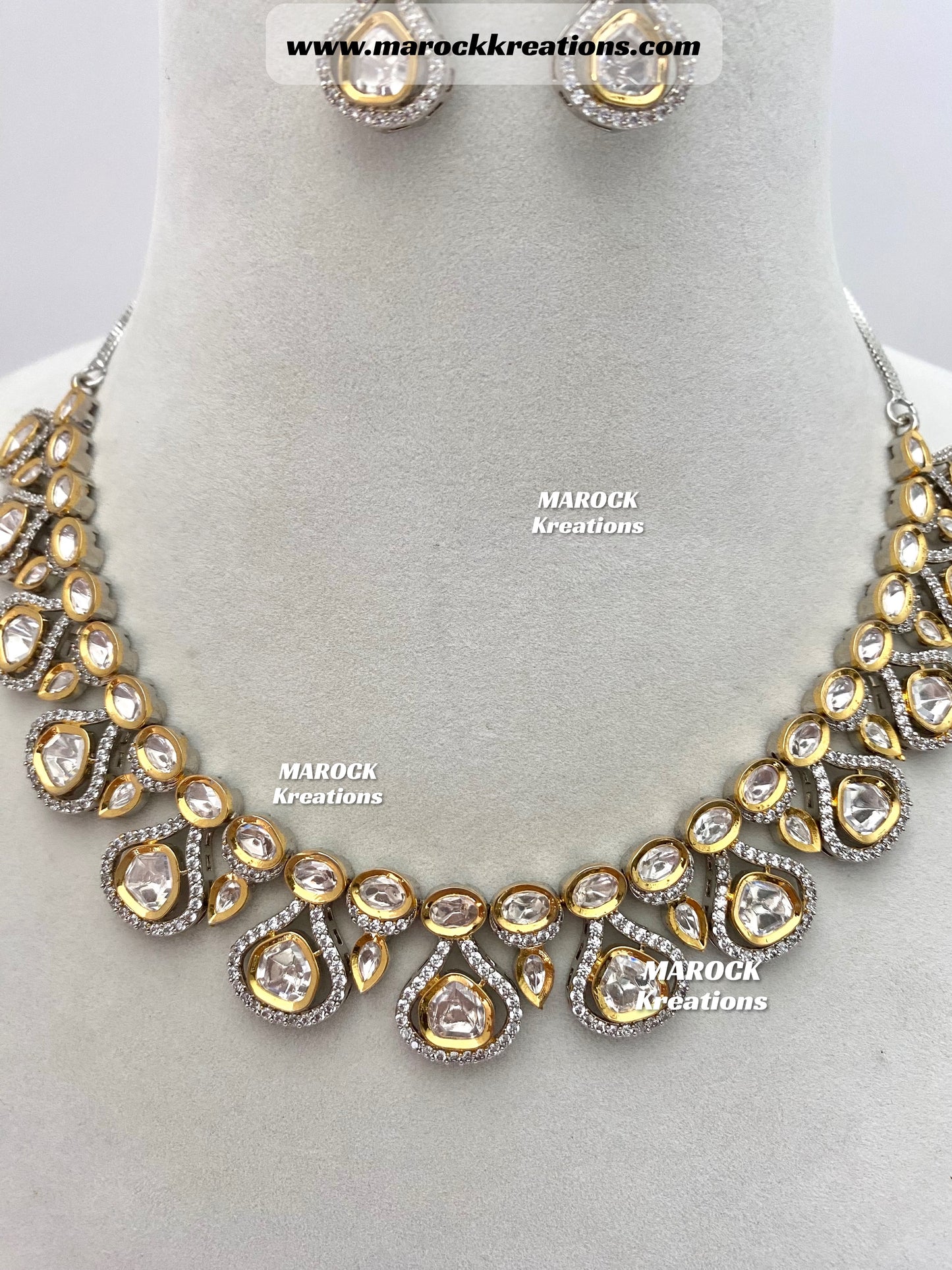 Sana Tyani Inspired Premium Quality gold plated Kundan exclusive Necklace set