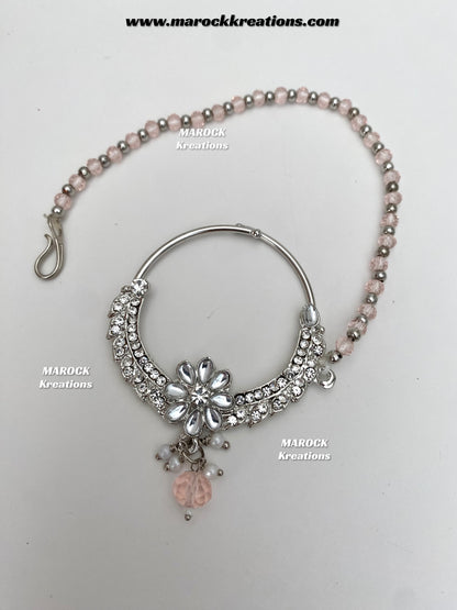 Sarwat Premium Quality Pakistani Silver Pink Bridal set/bridal jewelry