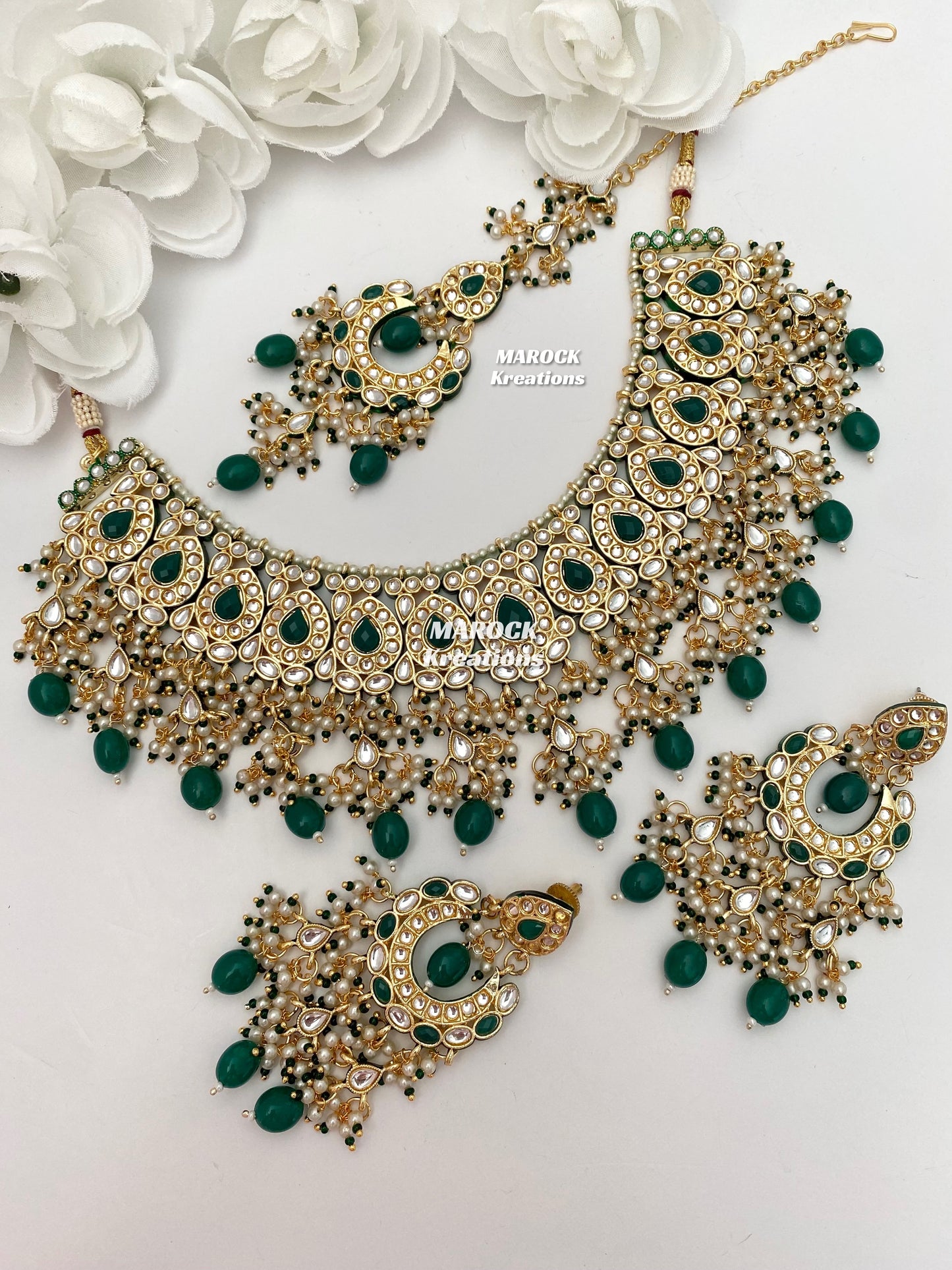 Premium Quality Thappa Kundan Statement Necklace set