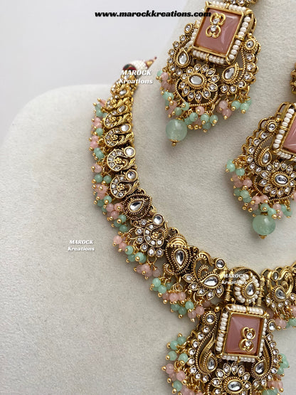 Nidhi Premium Quality Kundan Statement necklace set