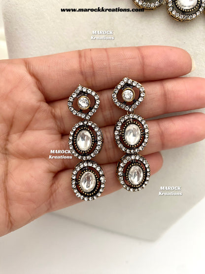 Sheenam Victorian Kundan Double layer Necklace set