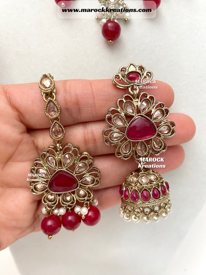 Amaira Antique Gold Polki choker set