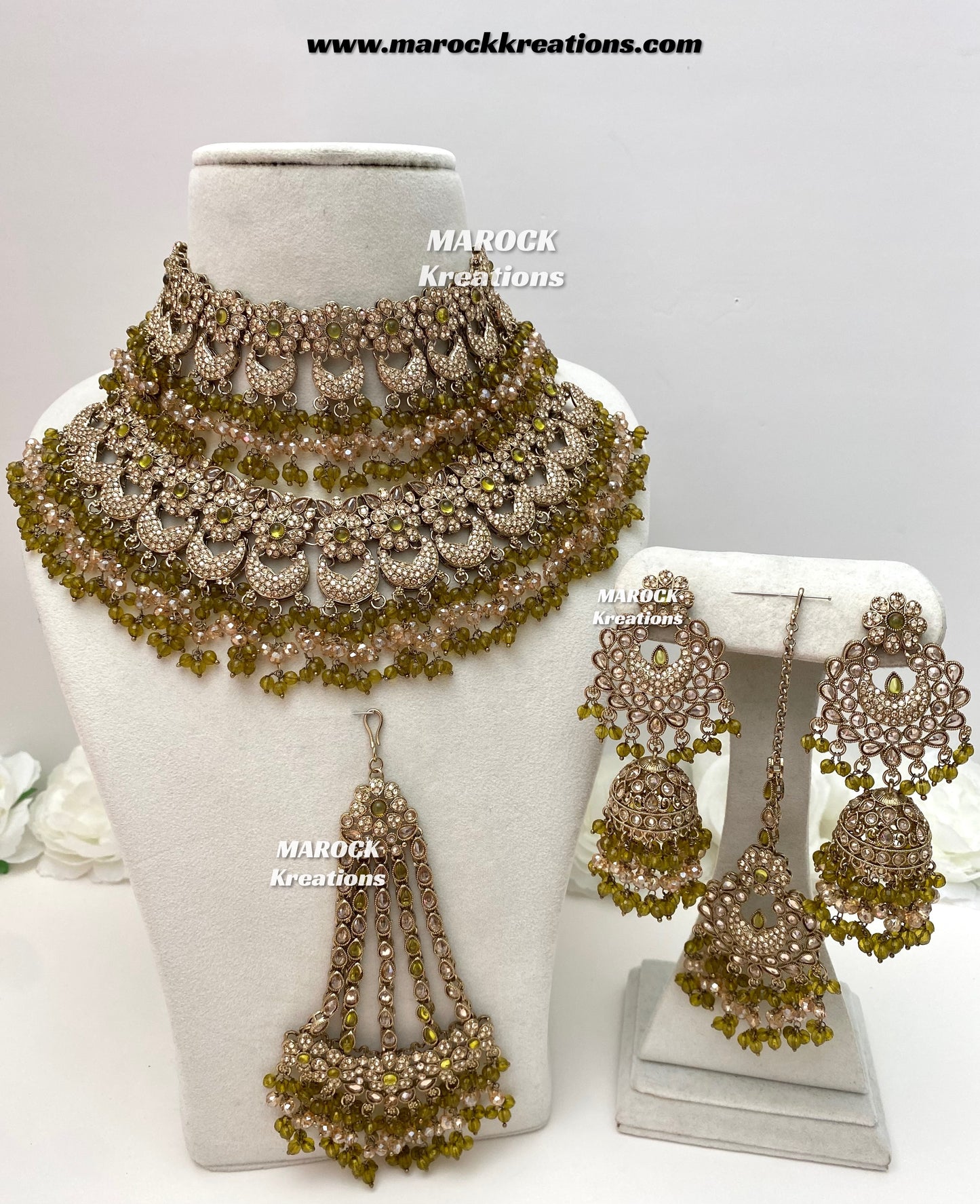 Meesha Premium Quality Pakistani Choker and Necklace combo set