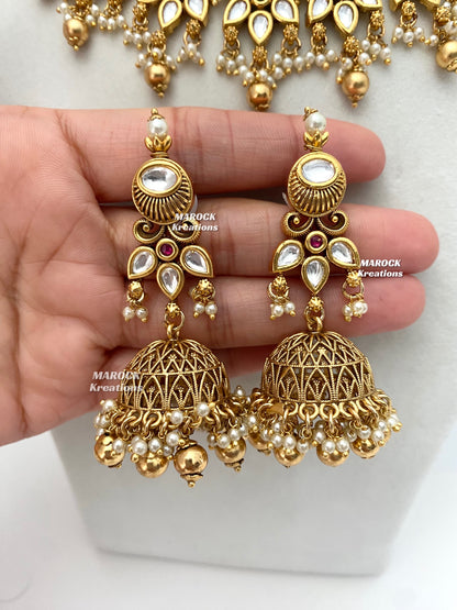 Lennon Premium Quality Gold plated Kundan exclusive Necklace set