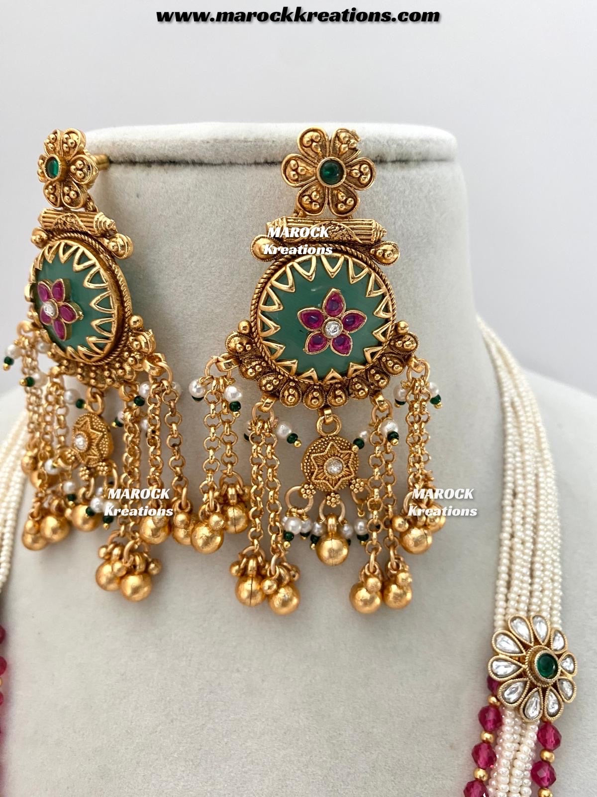 Jima Premium Quality Gold plated exclusive heritage Rani haar set