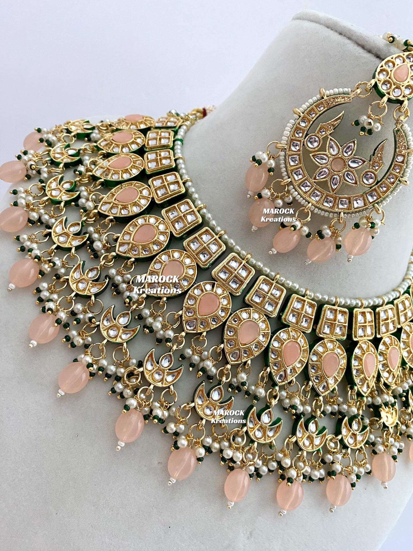 Premium Quality Thappa Kundan Statement Necklace set