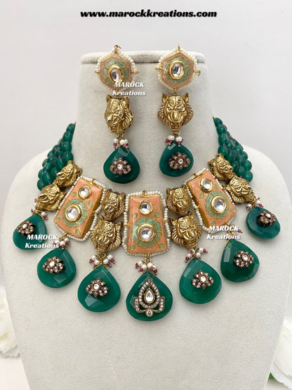 Razia Sabyasachi inspired Premium Quality Kundan Meenakari Statement Necklace set