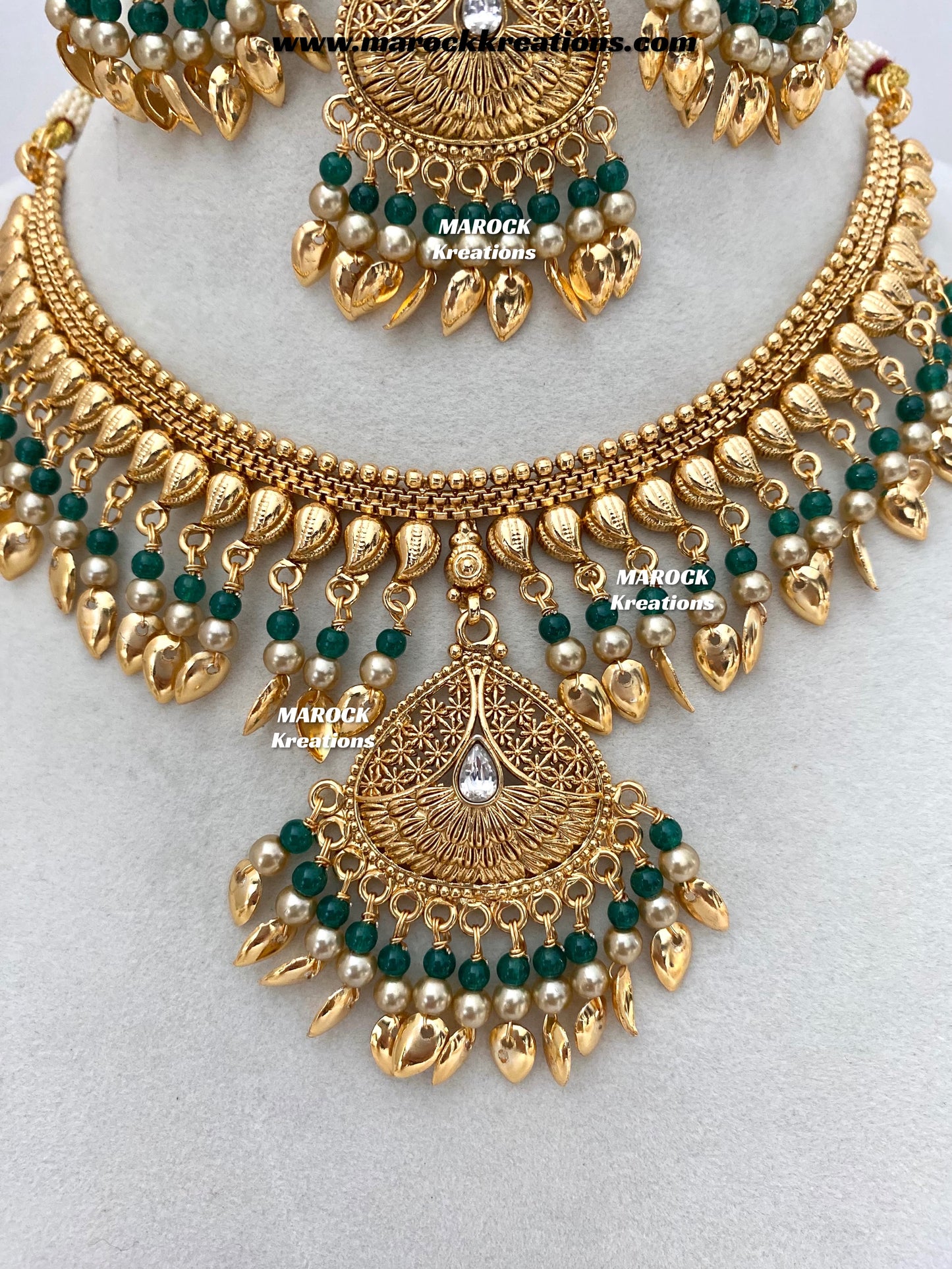 Diya Premium Quality Gold Plated peepal patti necklace set
