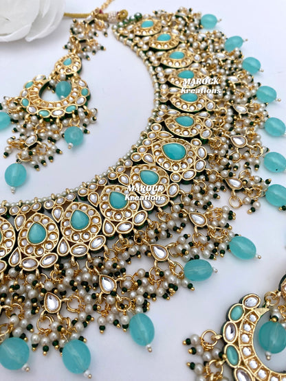 Premium Quality Thappa Kundan Statement Necklace set