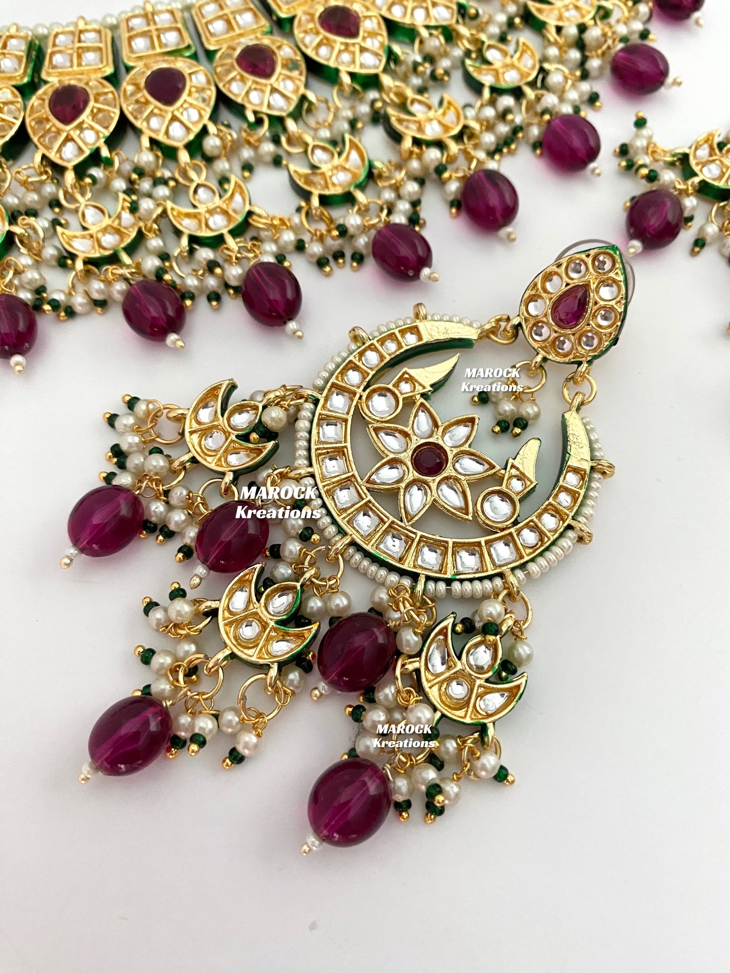 Premium Quality Thappa Kundan Statement Necklace set