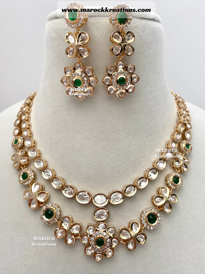 Diva Tyani Inspired Premium Quality gold plated Kundan double layer exclusive Necklace set