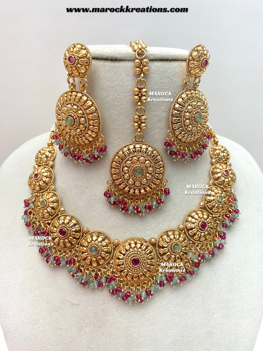 Roxana Premium Quality Gold Plated necklace set
