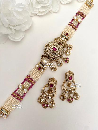 Sabrina Premium Quality Gold plated exclusive Kundan choker set