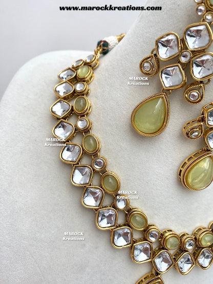 Romana Premium Quality Kundan Statement Necklace set