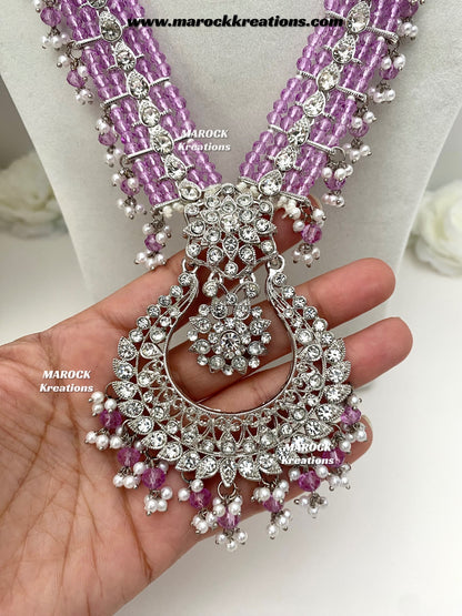 Sarwat Premium Quality Pakistani Silver Lavender Bridal set/bridal jewelry